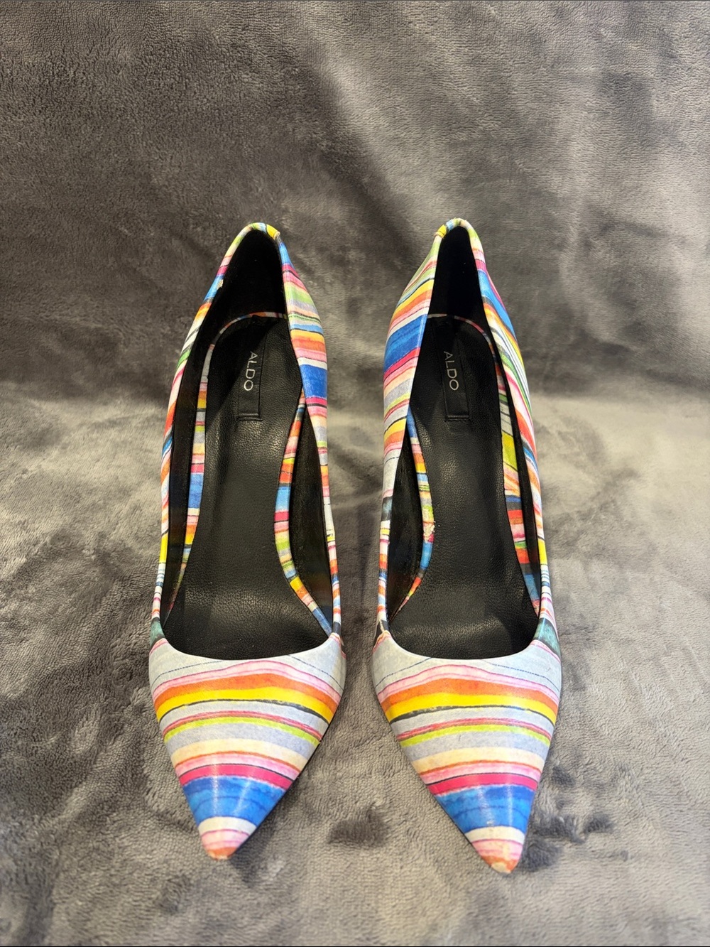 ALDO Multicolor Striped Pointed Toe Heels